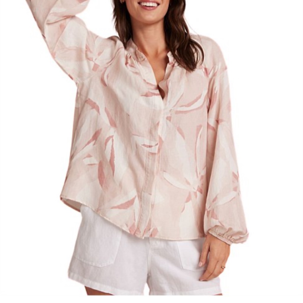Bella Dahl Women's Pink Patterned Blouse